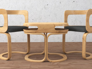 chair and table 3D 모델