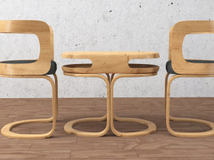 chair and table Modèle 3D