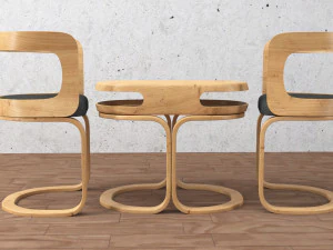 कुर्सी और मेज 3D मॉडल