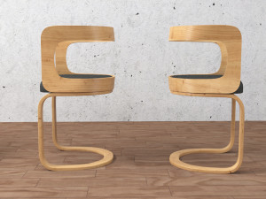 chair and table Modèle 3D