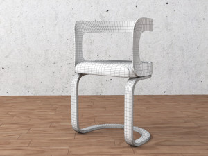 chair and table Modèle 3D