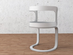 chair and table Modèle 3D