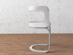 chair and table Modèle 3D