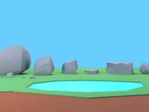trees plants rocks low poly 3D Model