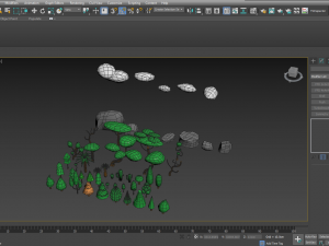 trees plants rocks low poly 3D Model