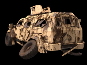 damaged terradyne gurkha lapv 3D Model