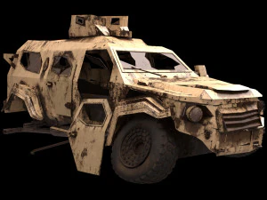 damaged terradyne gurkha lapv 3D Model