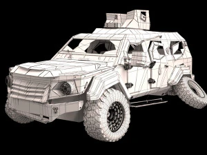 damaged terradyne gurkha lapv 3D Model