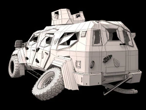 damaged terradyne gurkha lapv 3D Model