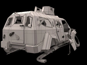 damaged terradyne gurkha lapv 3D Model