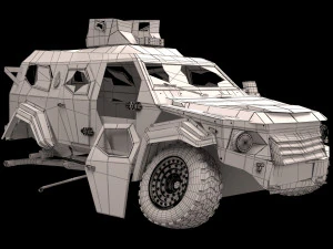damaged terradyne gurkha lapv 3D Model