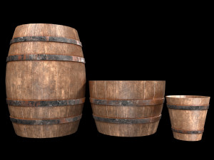 old wooden barrel Model 3D