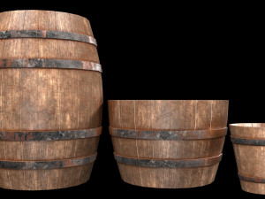 old wooden barrel 3D Model