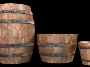 old wooden barrel 3D Model