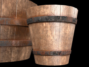 old wooden barrel 3D Model
