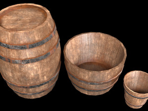 old wooden barrel 3D Model