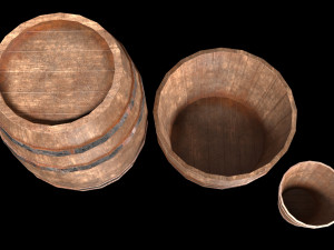 old wooden barrel 3D Model