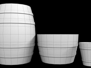 old wooden barrel 3D Model