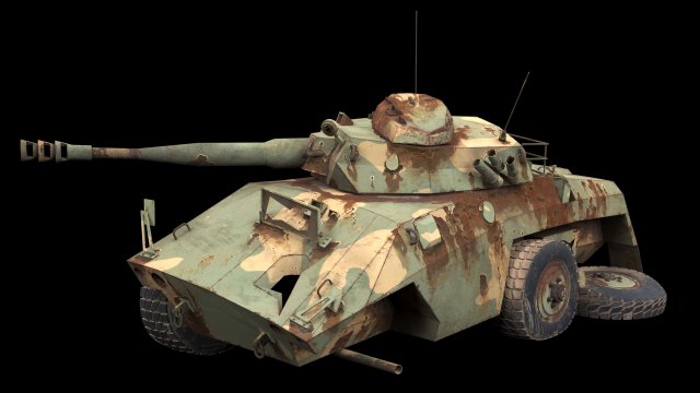 damaged ee-9 cascavel Modelo 3D .c4d .max .obj .3ds .fbx .stl .blend 