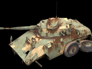 damaged ee-9 cascavel Modelo 3D