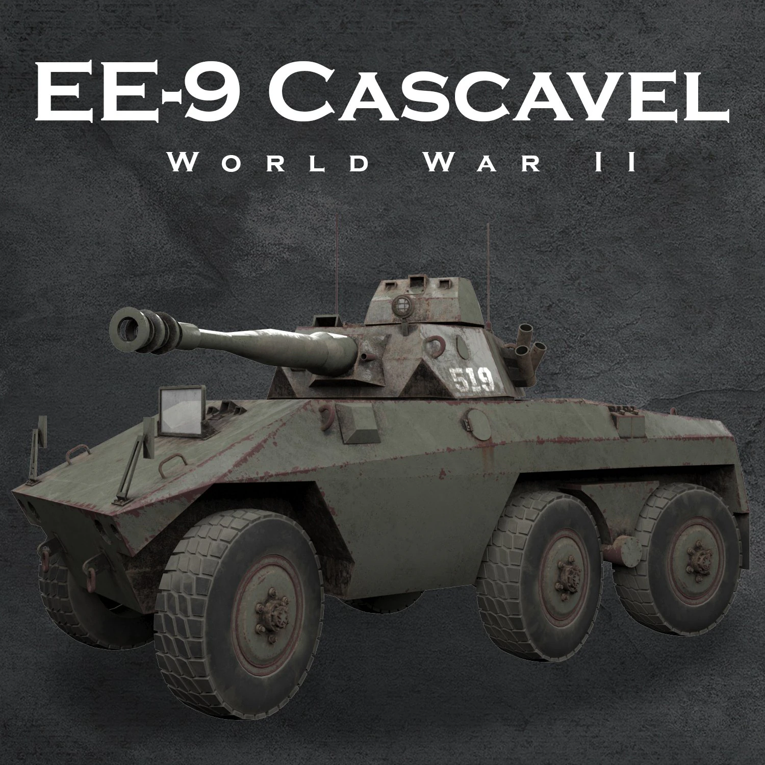 ee-9 cascavel ver 2 3D Model .c4d .max .obj .3ds .fbx .stl .blend 