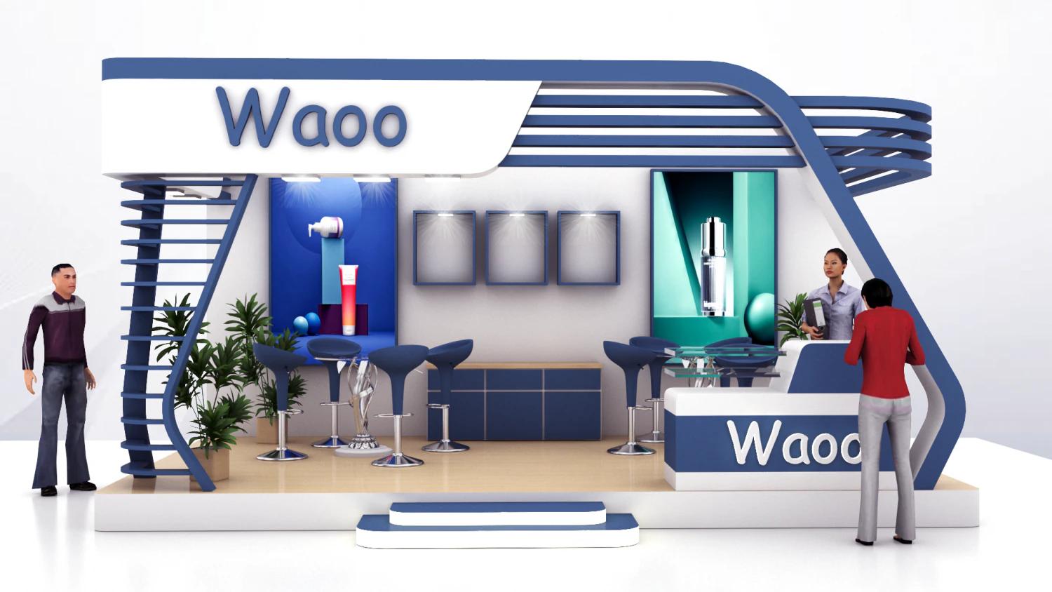 exhibition booth 3D Model .c4d .max .obj .3ds .fbx .stl .blend 