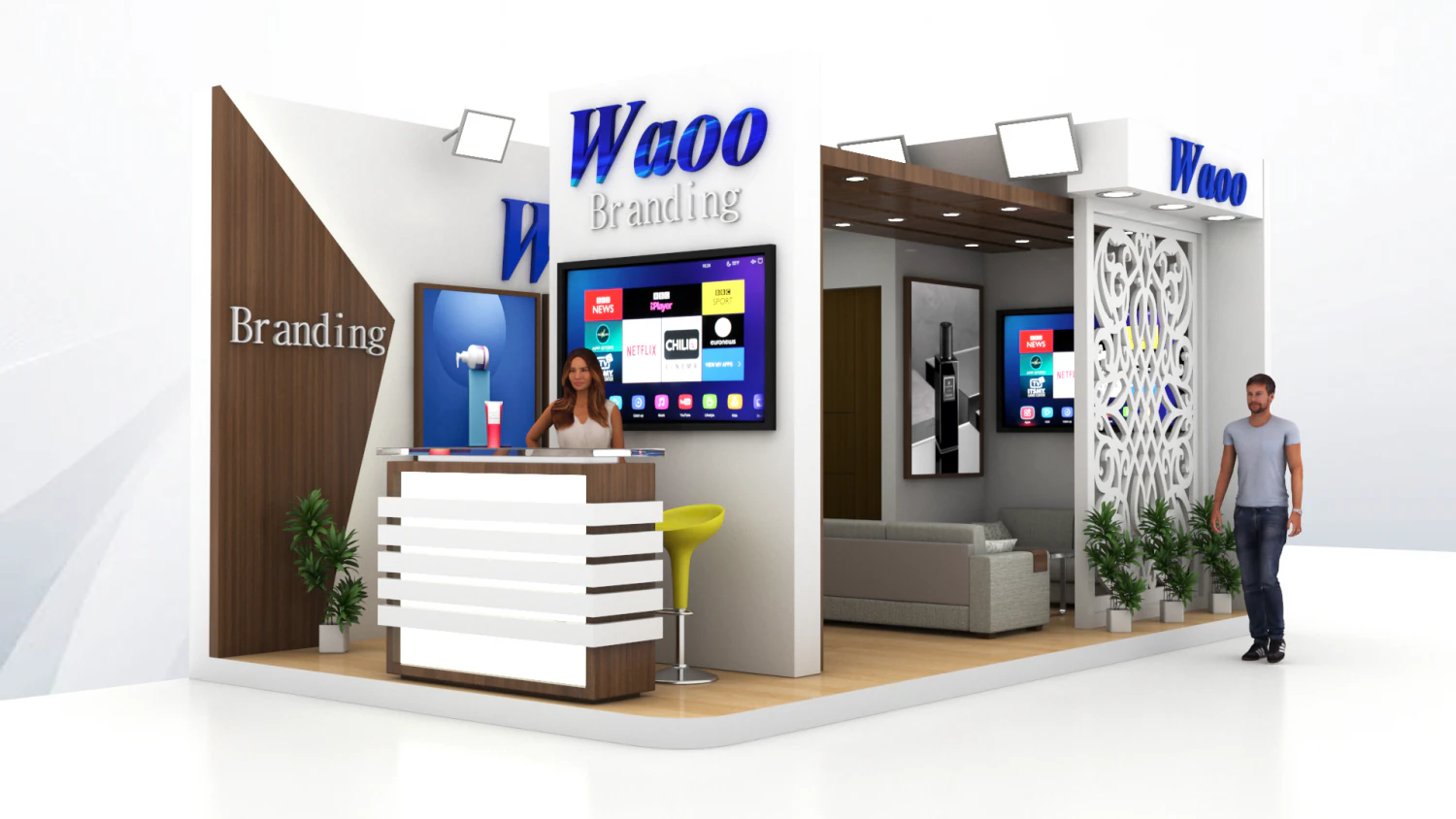 exhibition booth 3D Model .c4d .max .obj .3ds .fbx .stl .blend 