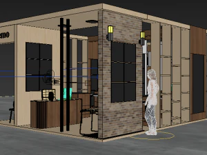 exhibition booth wooden 3D Model