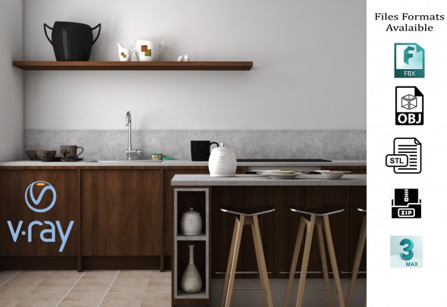 kitchen Modèle 3D .c4d .max .obj .3ds .fbx .stl .blend 
