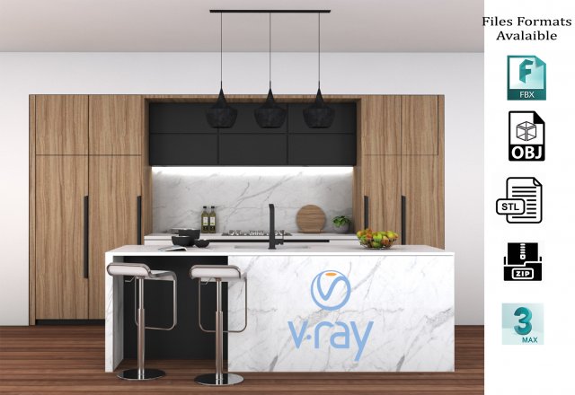kitchen 01 3D मॉडल .c4d .max .obj .3ds .fbx .stl .blend 