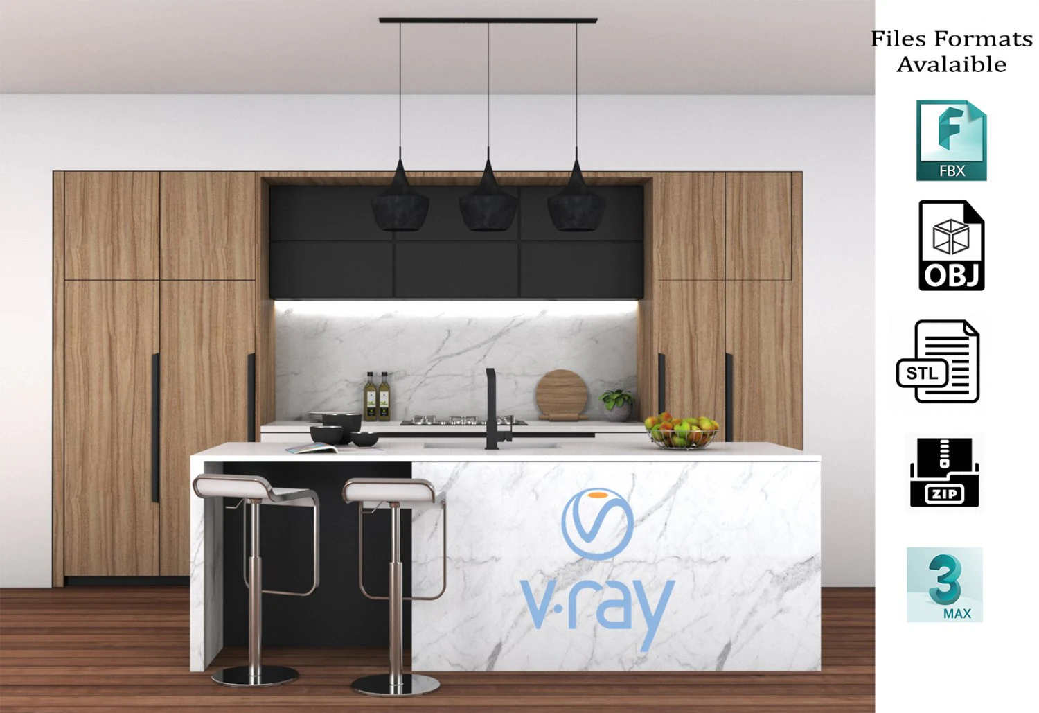 cocina 01 Modelo 3D .c4d .max .obj .3ds .fbx .stl .blend 