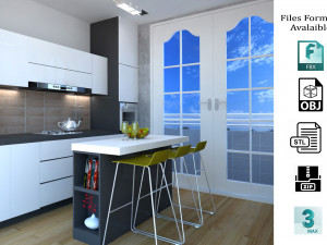 modern kitchen 03 3D Model