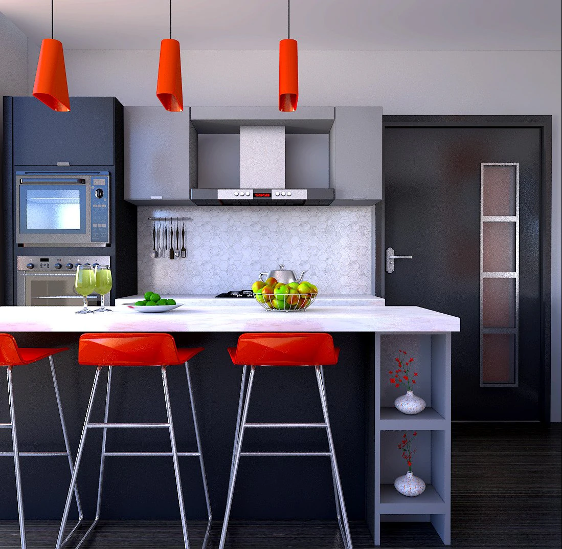 modern kitchen 04 3D Model .c4d .max .obj .3ds .fbx .stl .blend 