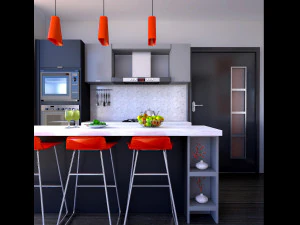 moderne keuken 04 3D Model