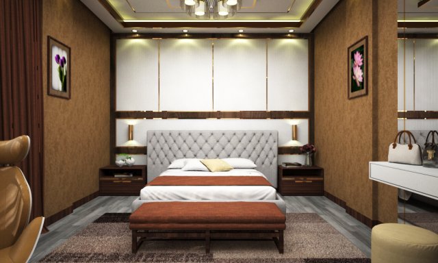 Bedroom attach bathroom 02 3D Модель .c4d .max .obj .3ds .fbx .stl .blend 