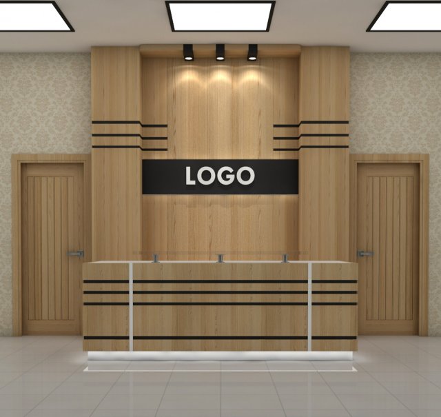 reception desk Model 3D .c4d .max .obj .3ds .fbx .stl .blend 