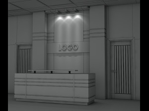reception desk Model 3D