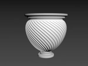 经典铜花盆 3D 模型