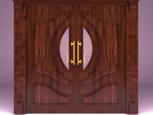 Maralowe drewniane drzwi do holu Model 3D