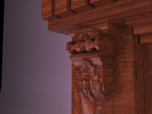 maral wooden lobby door 3D Model