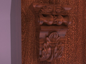 maral wooden lobby door 3D Model
