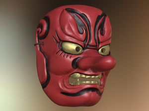 japanese mask tengu gigaku noh 3D Model