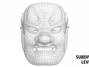 japanese mask tengu gigaku noh 3D Model