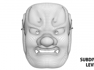 japanese mask tengu gigaku noh 3D Model