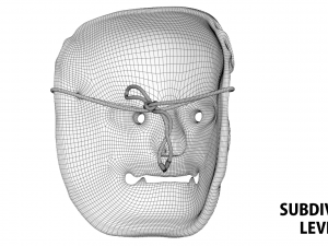 japanese mask tengu gigaku noh 3D Model
