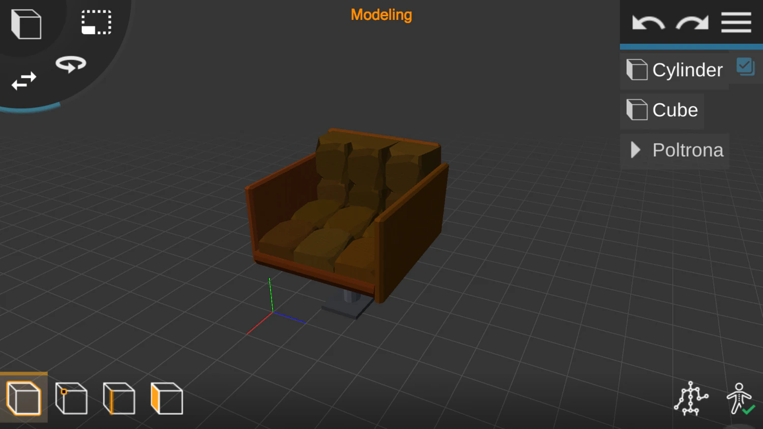 armchair 3D Model .c4d .max .obj .3ds .fbx .stl .blend 