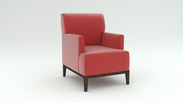 red armchair Modello 3D .c4d .max .obj .3ds .fbx .stl .blend 