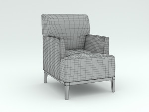 red armchair Modello 3D