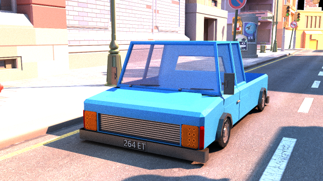cartoon blue track low poly Modelo 3D .c4d .max .obj .3ds .fbx .stl .blend 