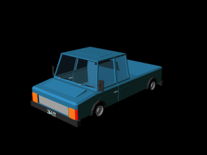 cartoon blue track low poly Modelo 3D